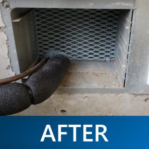 A foundation vent that was repaired by Good Earth Pest Company.